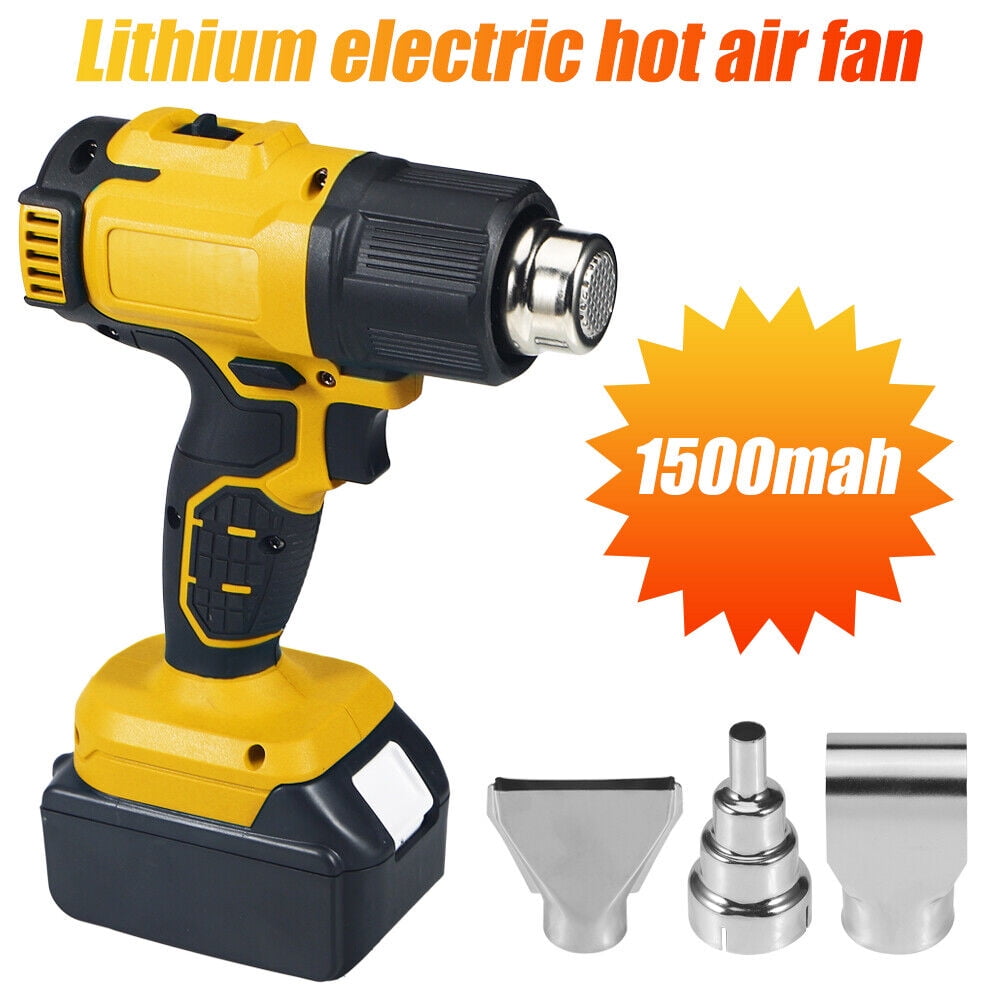 120W Rechargeable Cordless Electric Heat Gun, with 2 speed, Yellow
