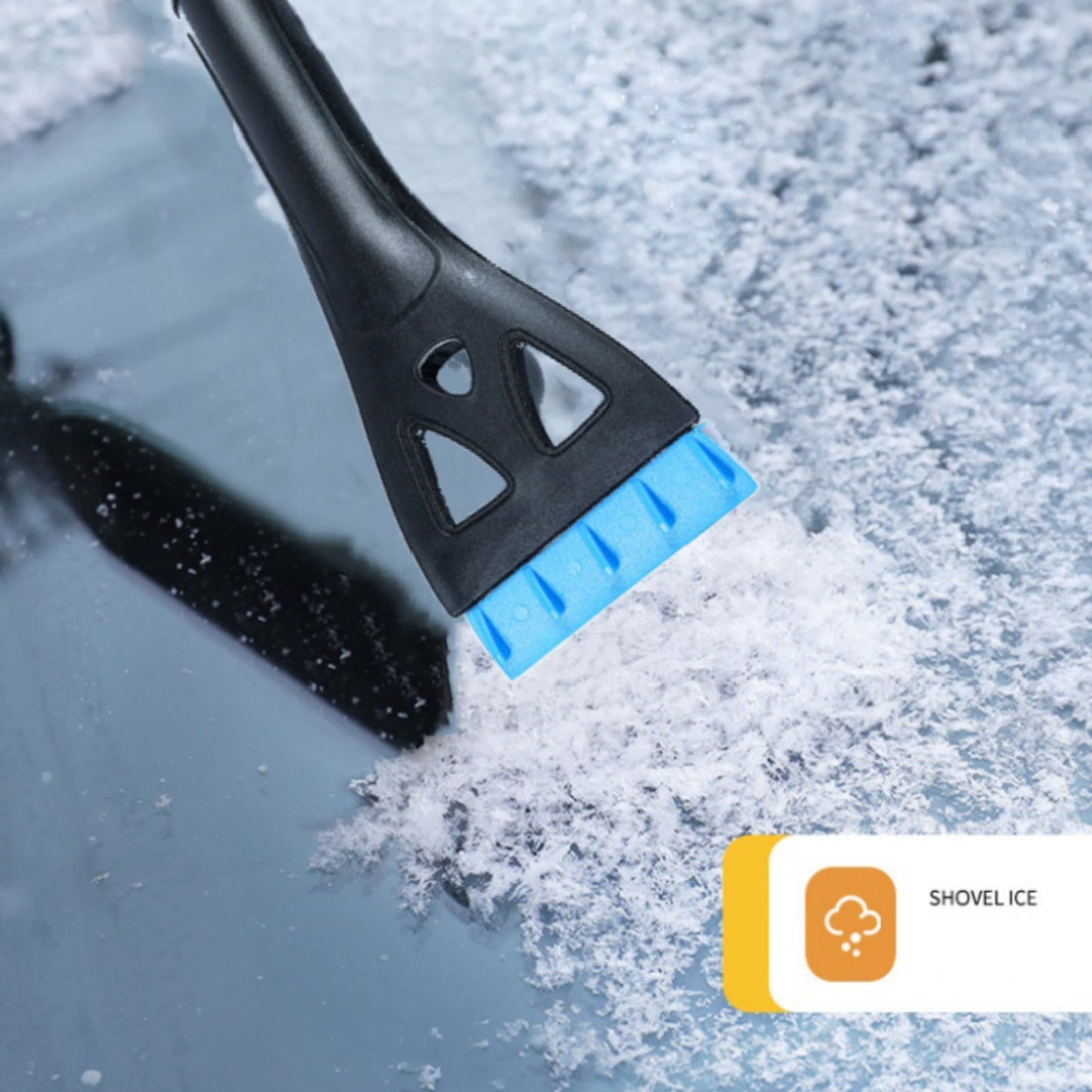 Extendable Ice Scraper Snow Brush,360° Pivoting Snow Scraper with Squeegee Foam Grip Emergency Snow Shovel for Car