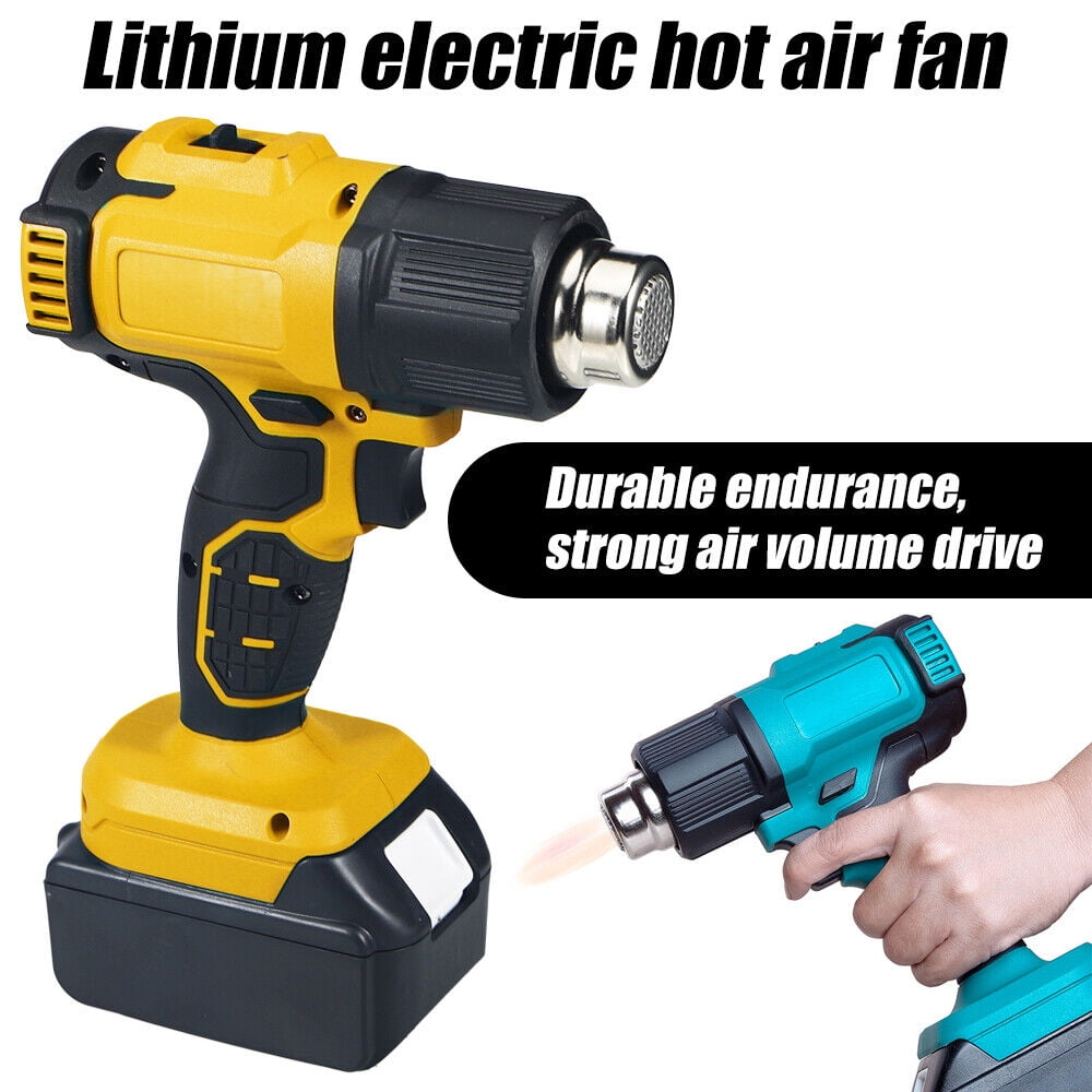 120W Rechargeable Cordless Electric Heat Gun, with 2 speed, Yellow