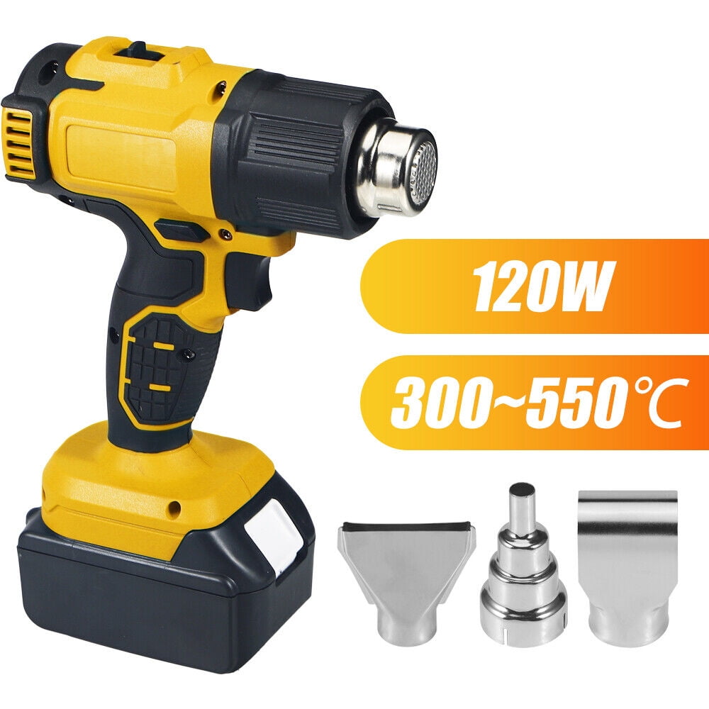 120W Rechargeable Cordless Electric Heat Gun, with 2 speed, Yellow