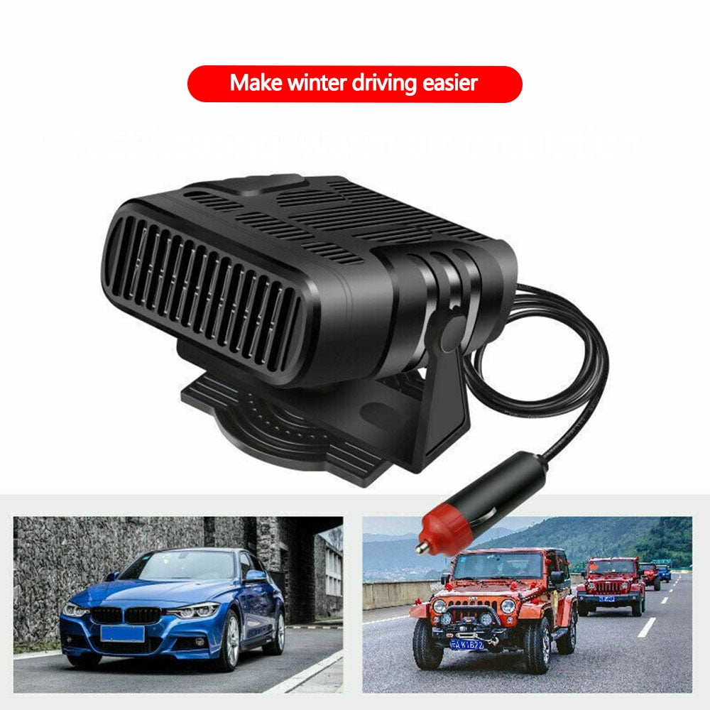 Portable Car Heater, 24V 200W Black Windshield Defroster Demister, 360° Rotatable Heater