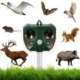 1Pc Ultrasonic Animal Repeller Solar Powered Pest Repellent with Motion Sensor LED Flashing Lights IPX4