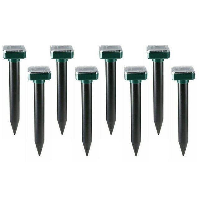 8Pcs Solar Snake Repeller Ultrasonic Pest Mole Mice Rodent Rat Possum Repellent