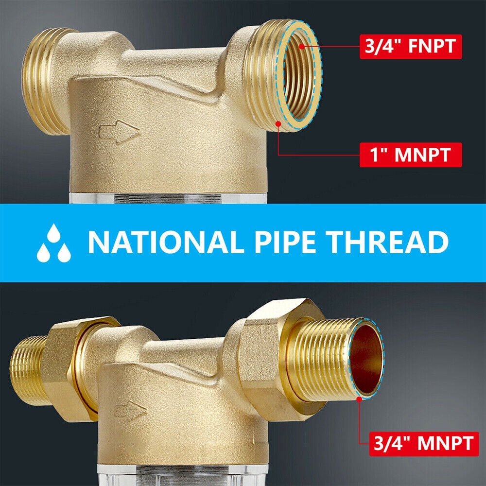 Whole House Water Pre-Filter System Reusable Spin Down Sediment Filter sewage
