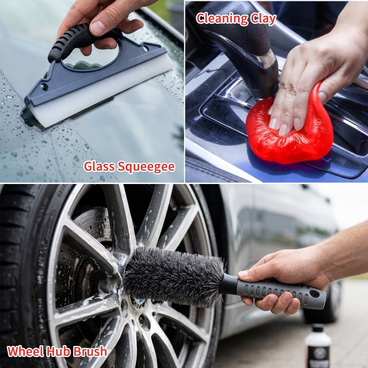 JahyElec 18Pcs Car Detailing Kit, Car Cleaning Kit with Interior Tools Wheel Hub for Cleaning Interior Exterior Wheels and Dashboard Surfaces