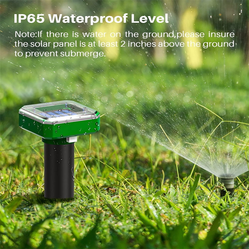 Solar Mice Repellent 8 Pcs Ultrasonic Vole Groundhog Repellent Outdoor Waterproof Sonic Repellent Spikes Drive Away Burrowing Animals from Lawns and Yard
