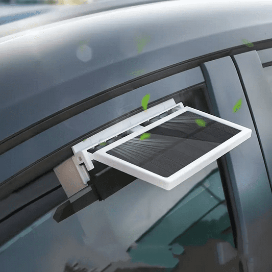 Car Cooling Fan Solar Powered Vehicle Window Dual Fans 2 AA*1200mAh Car Cooler Airflow White