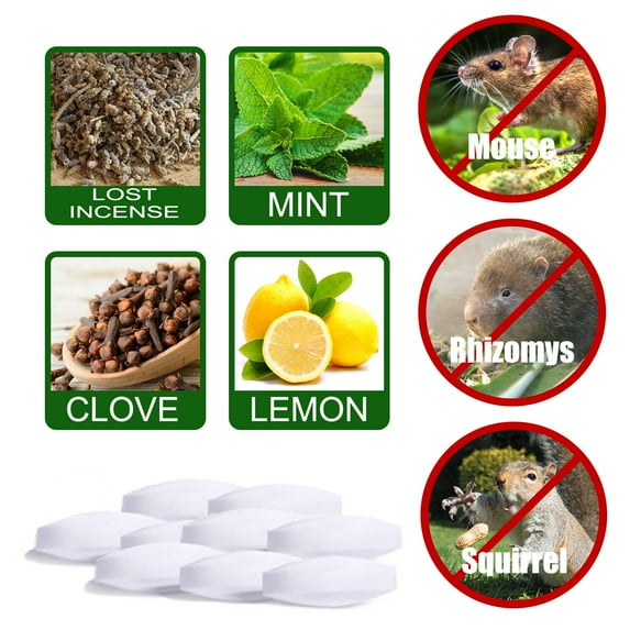 JahyElec Mouse Repellent Pellets,20PCS Peppermint Oil Natural Rodent Repellent Control for Garage RV Car Basement Attic Storage