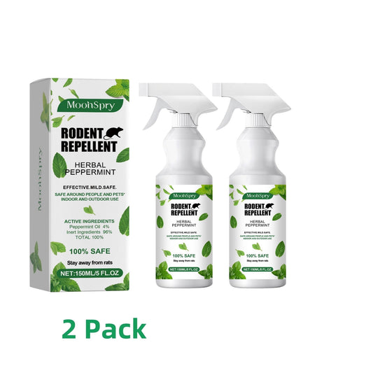 Kqiang Mint-Scented Mouse Repellent Spray, 500ml Natural Insect Spray for Rodent Control and Prevention, 2 Pack