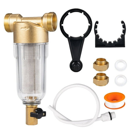 Whole House Water Pre-Filter System Reusable Spin Down Sediment Filter sewage