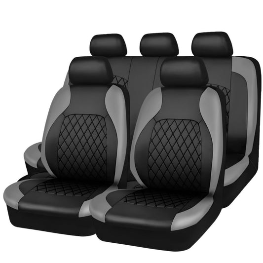 Car Seat Covers,9 Pack Gray Universal Car Seat Protector Covers Full Set Airbag Compatible Breathable Fit for Cars Trucks