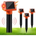 24Hrs Automatic Solar Power Mole Repellent 4-Pack Deterrent Spikes for Lawns & Yard Waterproof Outdoor Ultrasonic