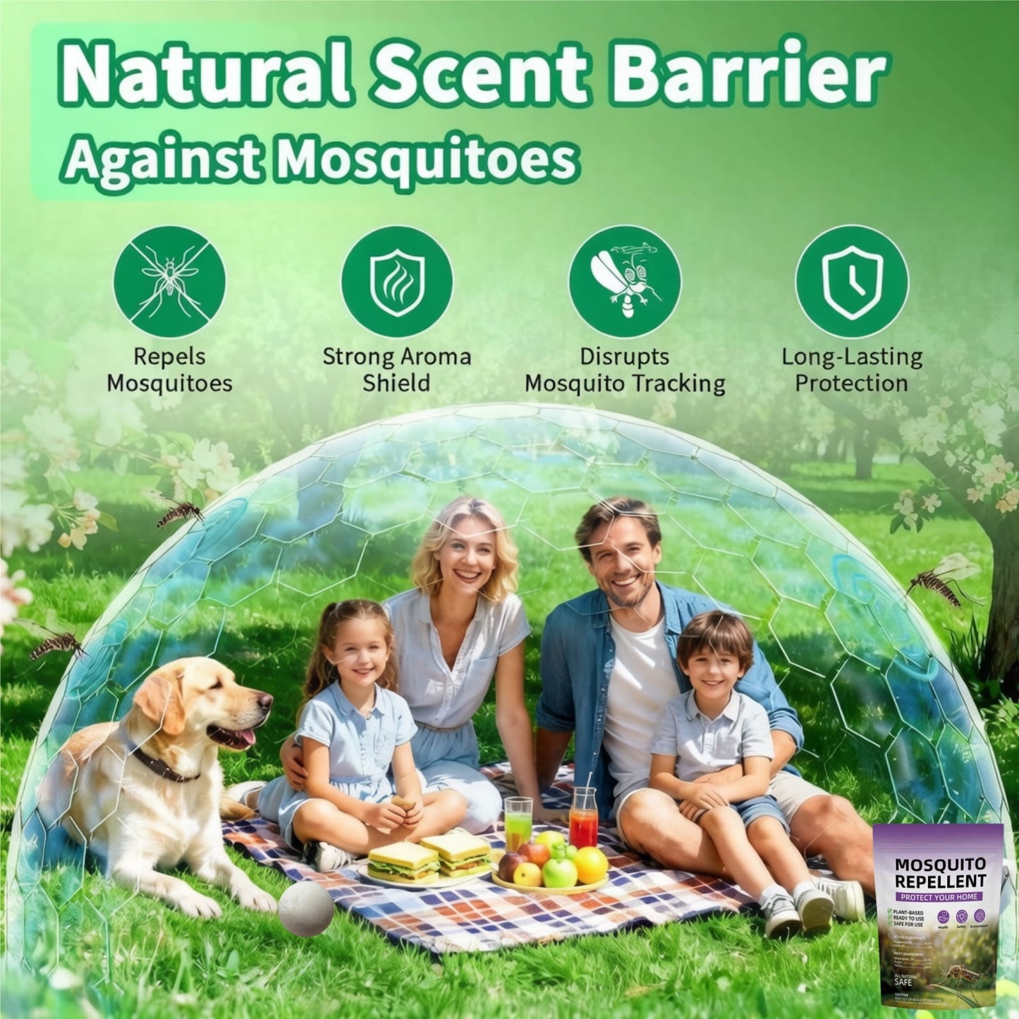 JahyElec Mosquito Repellent Outdoor Patio Pills, Peppermint Oil 12 Pcs Mosquito Repellant Balls Keep Mosquitoes Safe for People & Pets Bug Deterrent for Home & Patio Camping Travel Fishing
