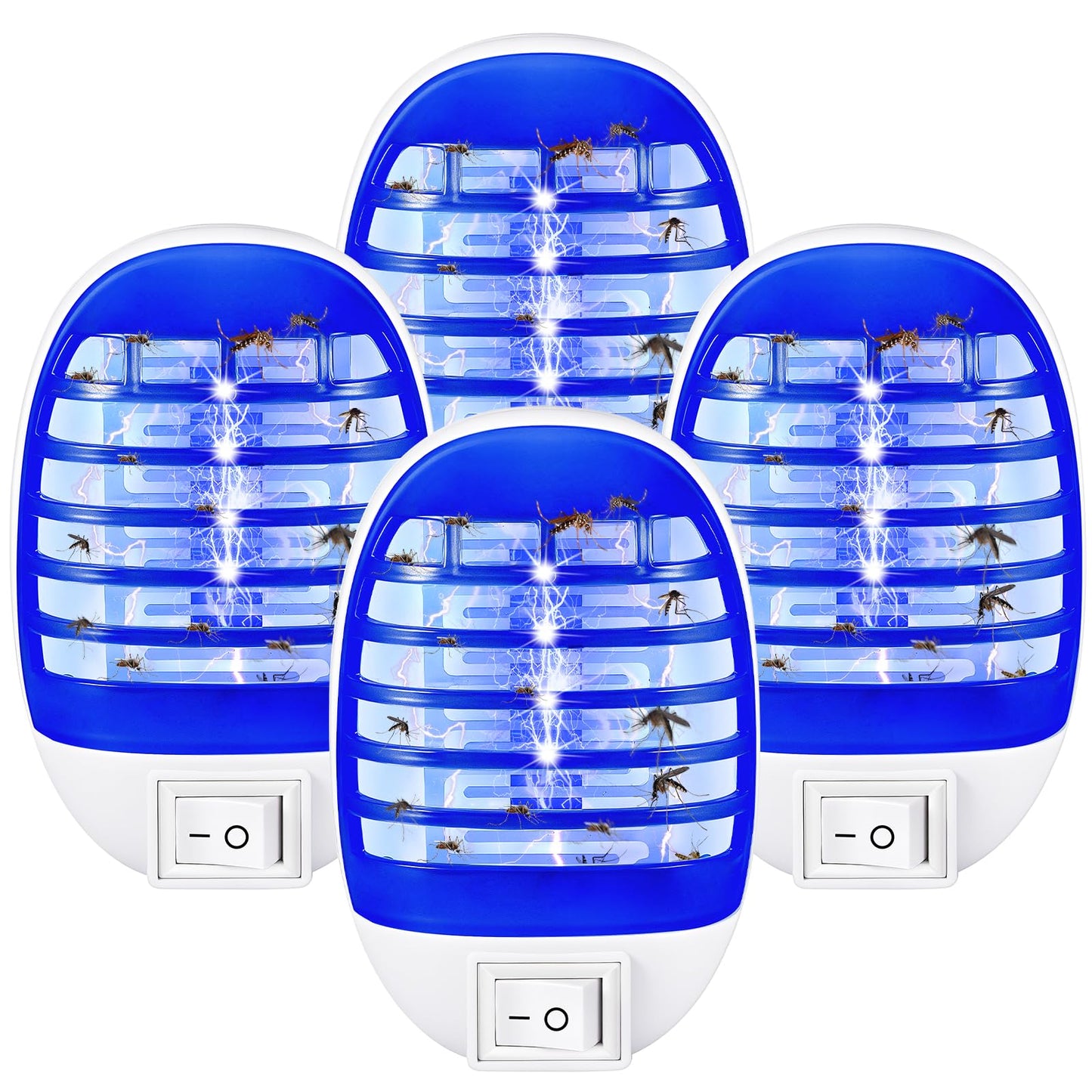 Indoor Bug Zapper Plug in, 4 PackElectronic Mosquito Zapper Ultimate Fly Zapper Lamp for Bug Insect for Home,Bedroom, Living Room,Office Insect Trap,Blue