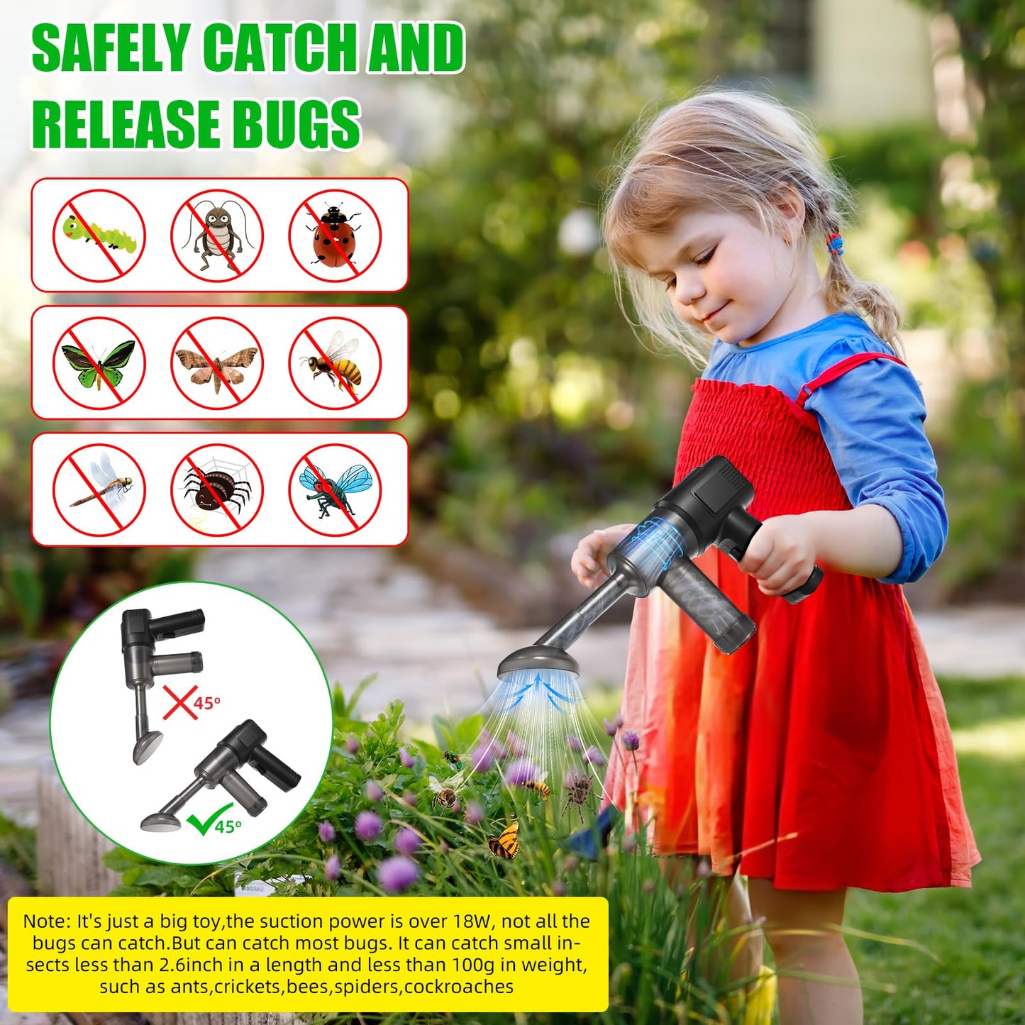 Bug Vacuum Catcher,Spider Killer Insect Catcher,Cordless Handheld Vacuum Cleaner for Car Bug Catcher Indoor with USB Rechargeable for Stink Bug,Moth,Spider Strong Suction Bug Sucker for Home